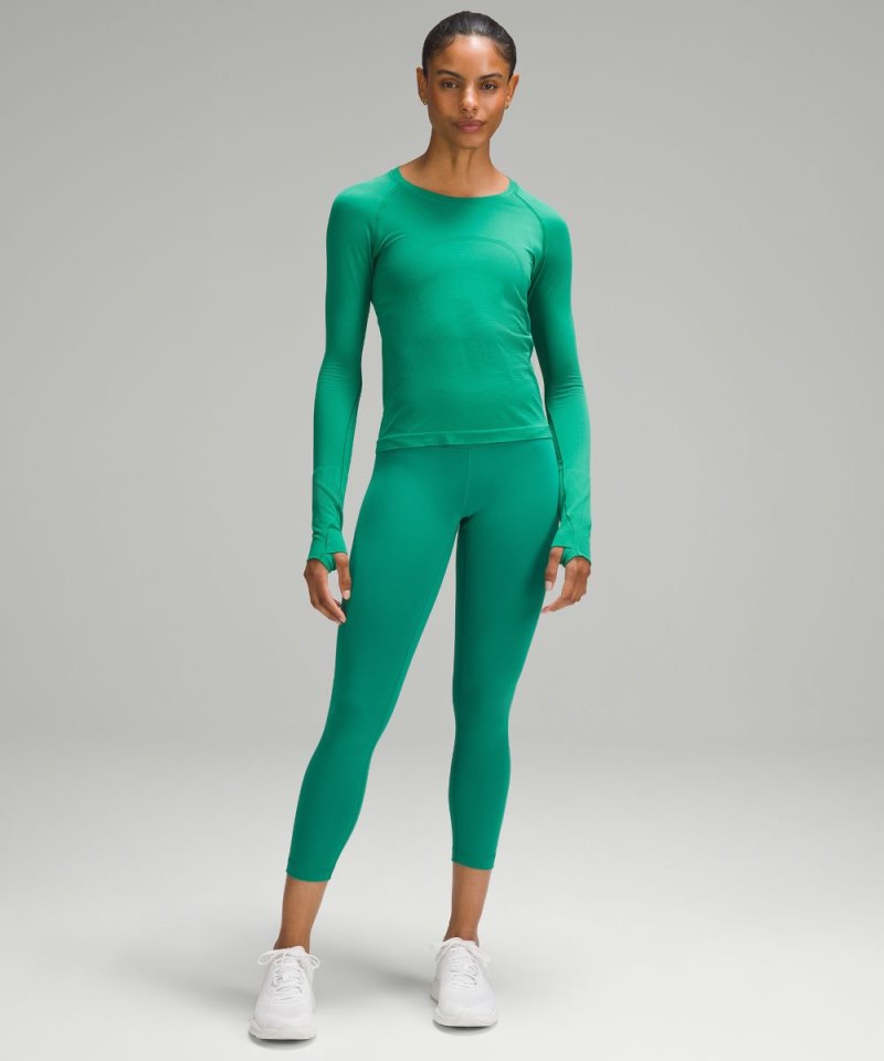 Lululemon Wunder Train High-Rise Crop 23" Cascadia Green Online Outlet Sale