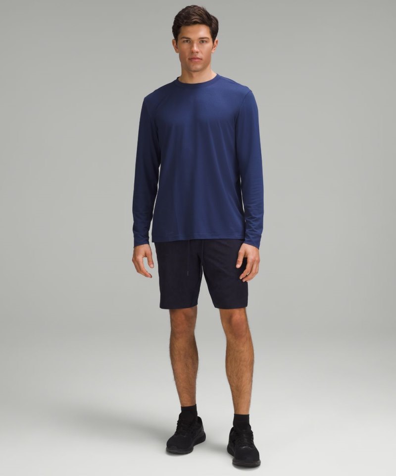 Lululemon T.H.E. Linerless Short 9" Gravel Dust True Navy Multi Online Outlet Sale