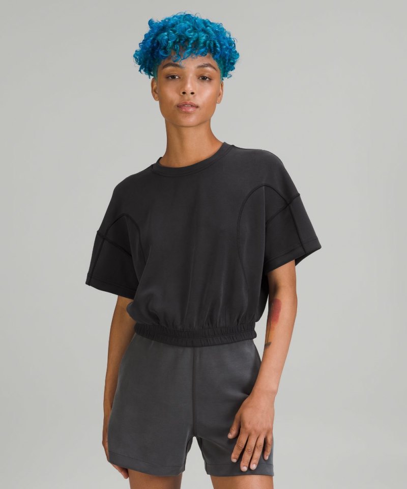 Lululemon Softstreme Gathered T-Shirt Black Online Outlet Sale