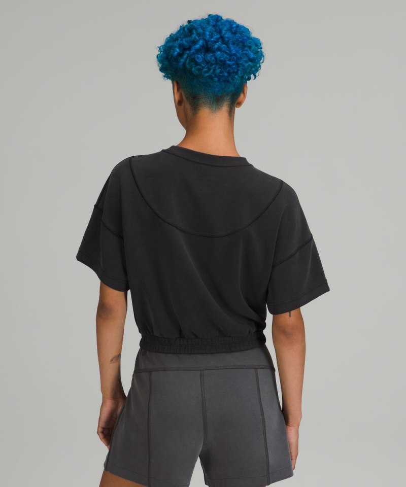 Lululemon Softstreme Gathered T-Shirt Black Online Outlet Sale