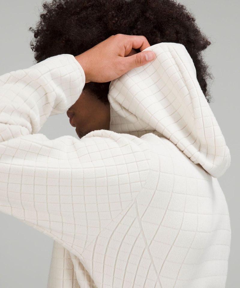 Lululemon lululemon lab Textured-Grid Fleece Hoodie Engineered Sinker Jacquard Light Ivory Online Outlet Sale