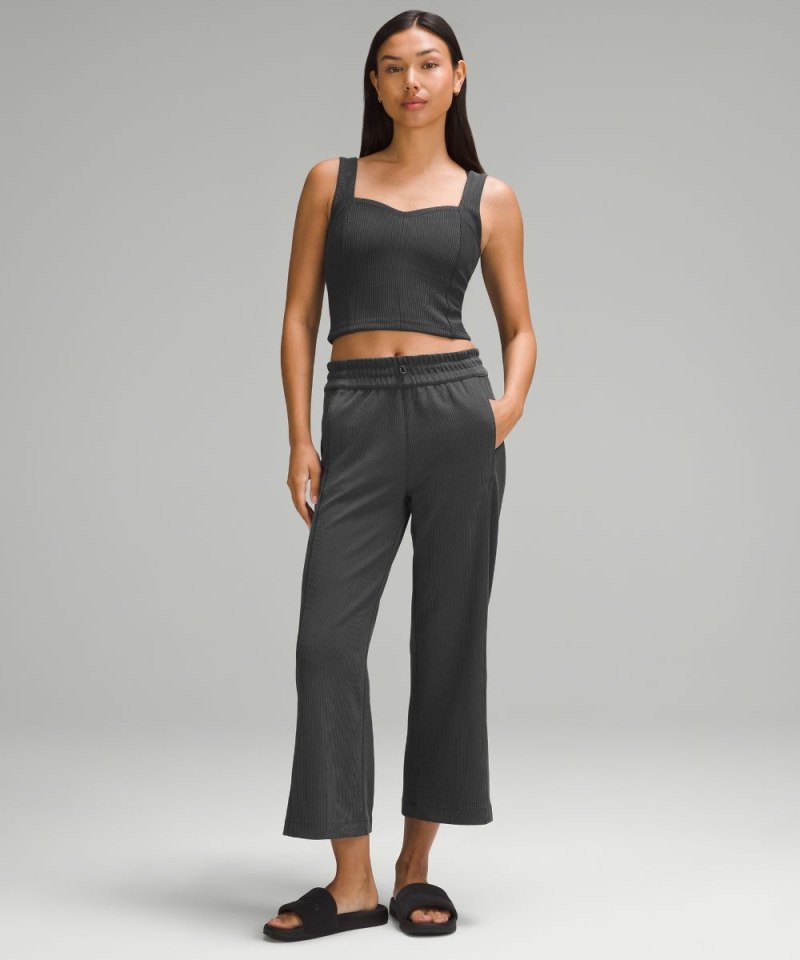 Lululemon Ribbed Softstreme Sweetheart Tank Top Black Online Outlet Sale