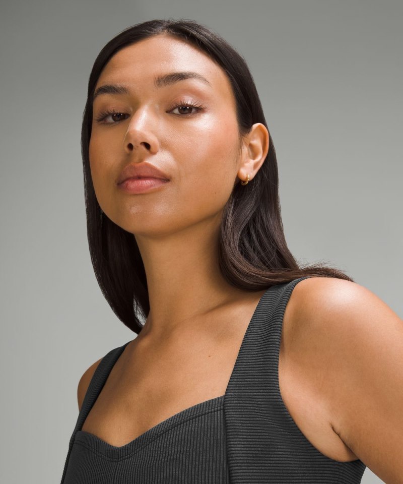 Lululemon Ribbed Softstreme Sweetheart Tank Top Black Online Outlet Sale