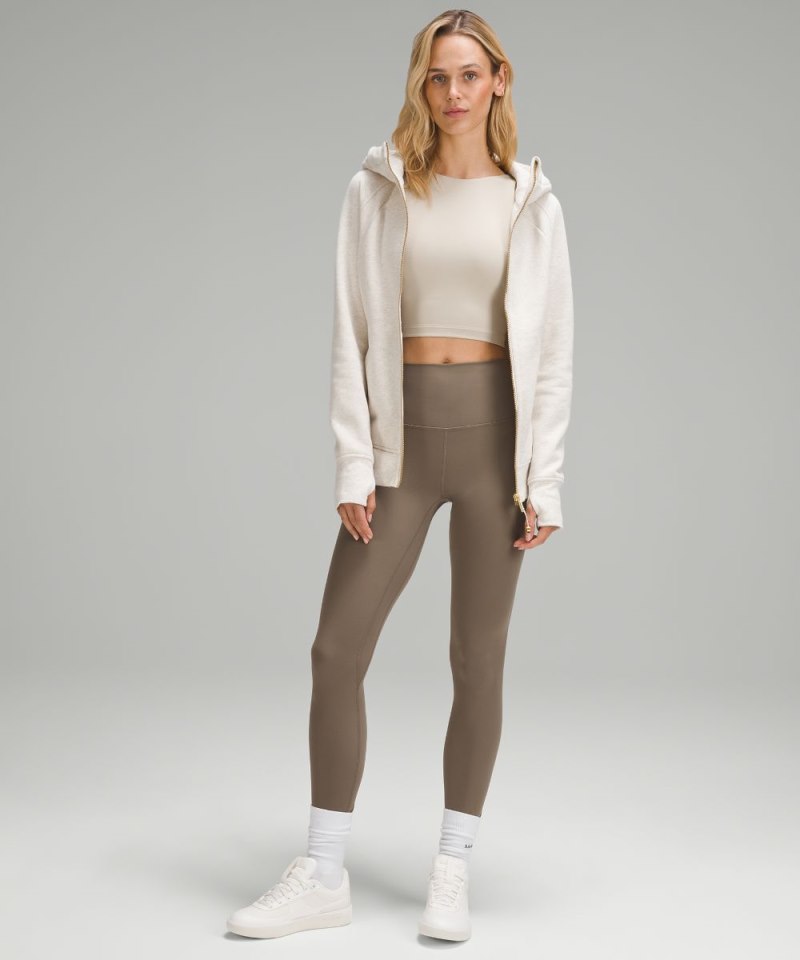 Lululemon Scuba Full-Zip Hoodie Heathered Bone / Gold Online Outlet Sale