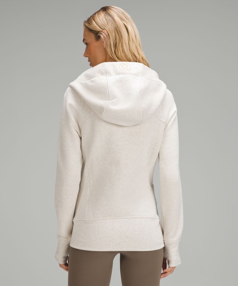 Lululemon Scuba Full-Zip Hoodie Heathered Bone / Gold Online Outlet Sale