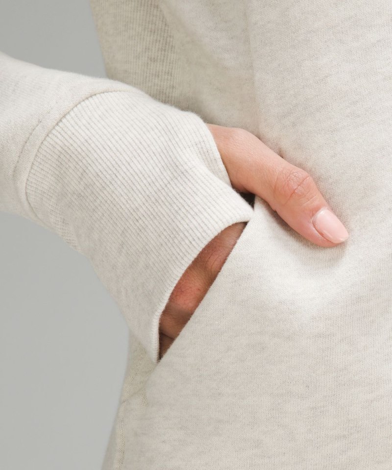 Lululemon Scuba Full-Zip Hoodie Heathered Bone / Gold Online Outlet Sale