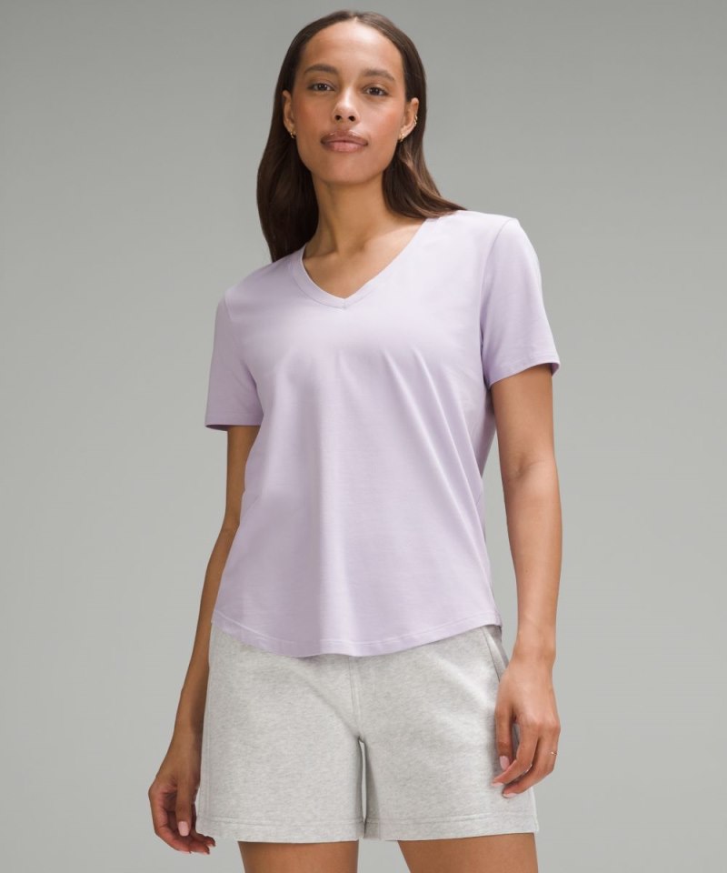 Lululemon Love V-Neck T-Shirt Lilac Ether Online Outlet Sale