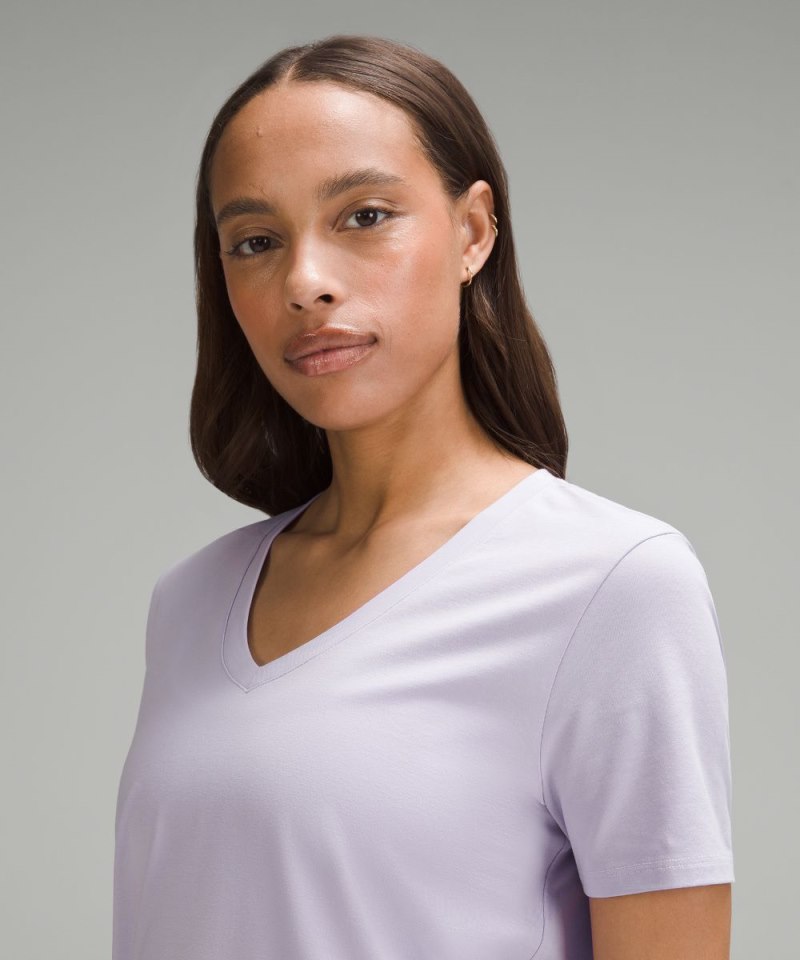 Lululemon Love V-Neck T-Shirt Lilac Ether Online Outlet Sale