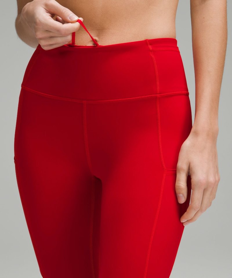 Lululemon Fast and Free High-Rise Tight 25" Dark Red Online Outlet Sale