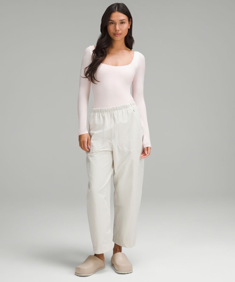 Lululemon Wundermost Ultra-Soft Nulu Square-Neck Long-Sleeve Bodysuit Strawberry Milkshake Online Outlet Sale