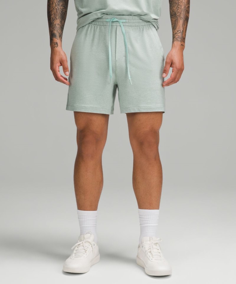 Lululemon Soft Jersey Short 5" Heathered Palm Court / Heathered Frosted Jade Online Outlet Sale