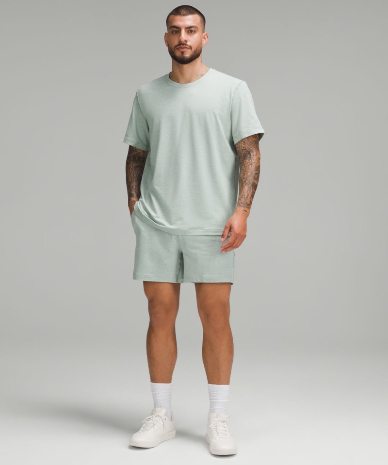 Lululemon Soft Jersey Short 5" Heathered Palm Court / Heathered Frosted Jade Online Outlet Sale