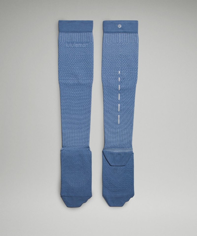 Lululemon Men's MicroPillow Compression Knee-High Running Socks *Light Cushioning Oasis Blue Online Outlet Sale