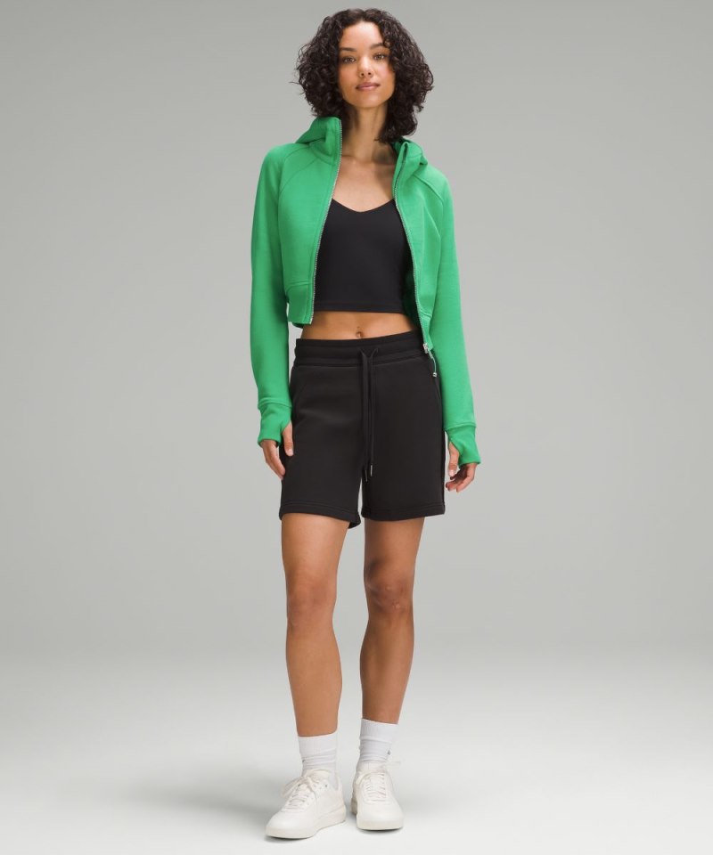 Lululemon Scuba Full-Zip Cropped Hoodie Green Punch Online Outlet Sale