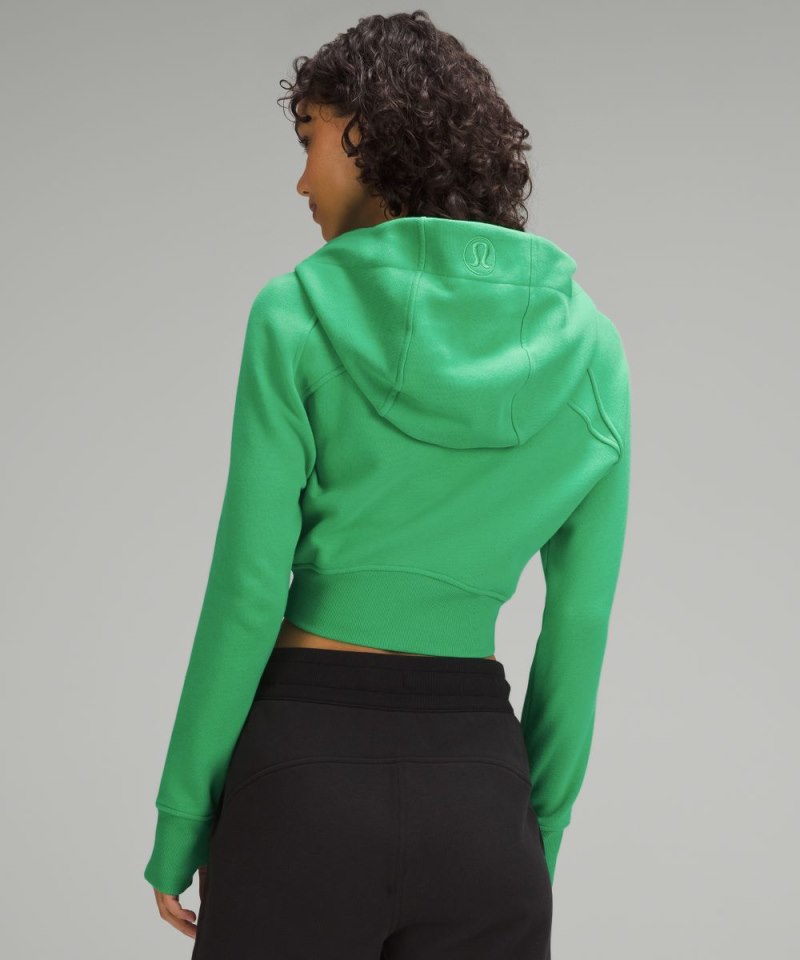 Lululemon Scuba Full-Zip Cropped Hoodie Green Punch Online Outlet Sale