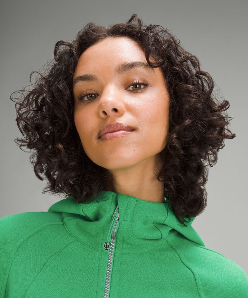 Lululemon Scuba Full-Zip Cropped Hoodie Green Punch Online Outlet Sale