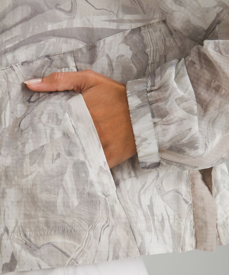 Lululemon Lightweight Woven Side-Snap Anorak Marble Meld Light Multi / Dove Grey Online Outlet Sale