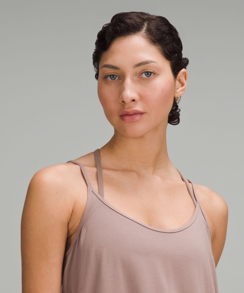 Lululemon Modal Silk-Blend Spaghetti Strap Tank Top Taupetastic Online Outlet Sale