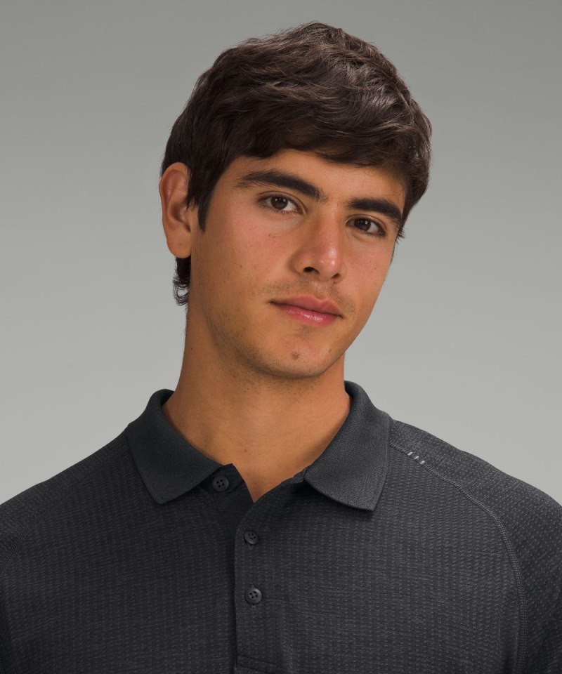 Lululemon Metal Vent Tech Polo Shirt *Updated Fit Graphite Grey / Black Online Outlet Sale