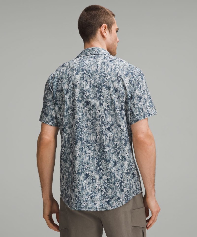 Lululemon Airing Easy Short-Sleeve Shirt Flower Glide Mini True Navy Multi Online Outlet Sale