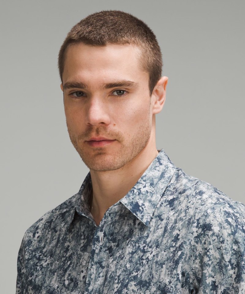 Lululemon Airing Easy Short-Sleeve Shirt Flower Glide Mini True Navy Multi Online Outlet Sale