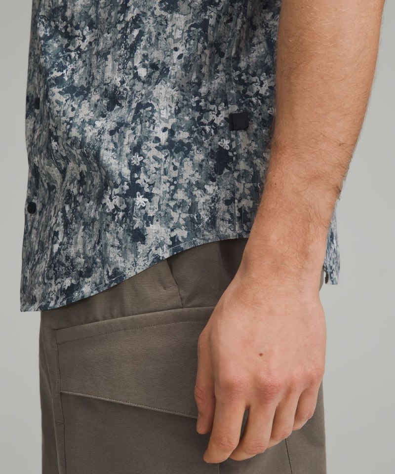 Lululemon Airing Easy Short-Sleeve Shirt Flower Glide Mini True Navy Multi Online Outlet Sale