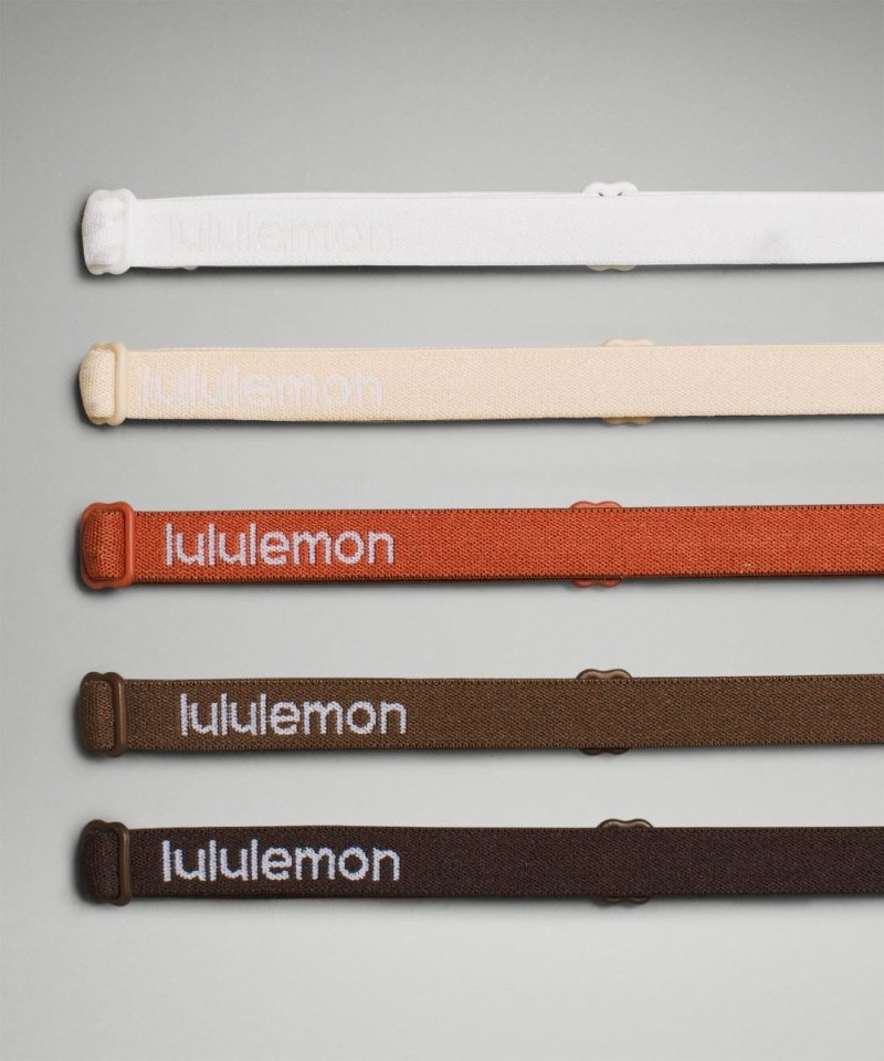 Lululemon Women's Skinny Adjustable Headbands *5 Pack French Press / Java / Aztec Orange / Pale Linen / White Online Outlet Sale