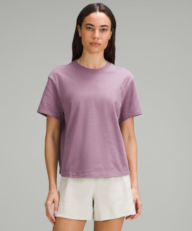 Lululemon Relaxed-Fit Cotton Jersey T-Shirt Cyber Violet Online Outlet Sale