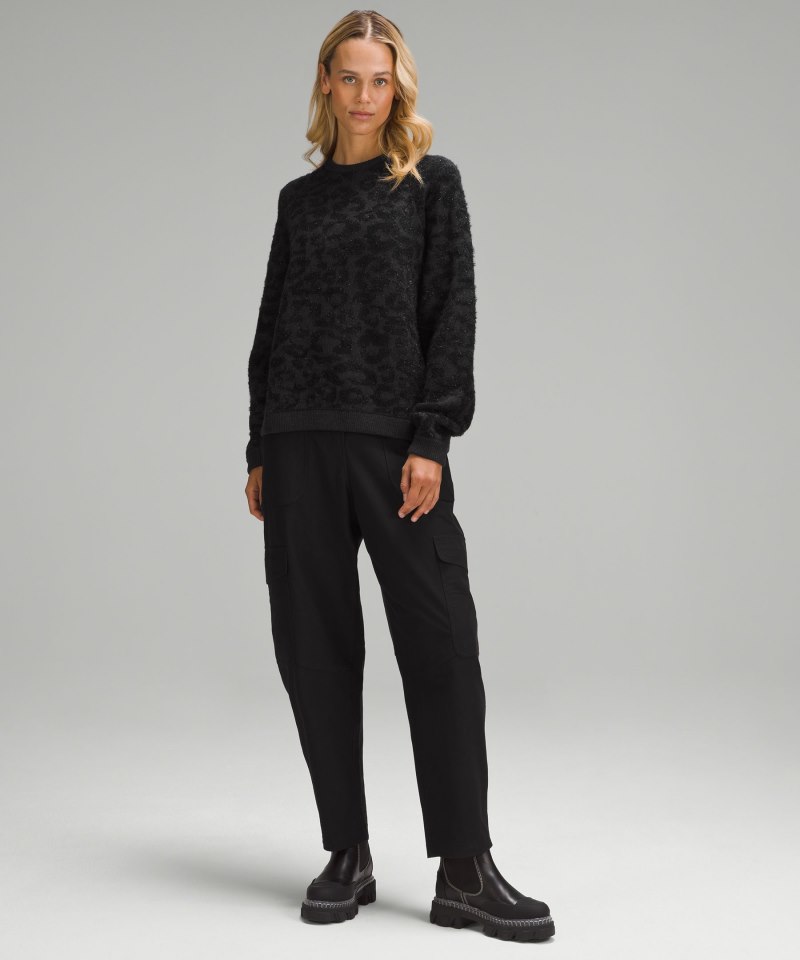 Lululemon Wool-Blend Jacquard Sweater Knit Leopard Graphite Grey Black Online Outlet Sale