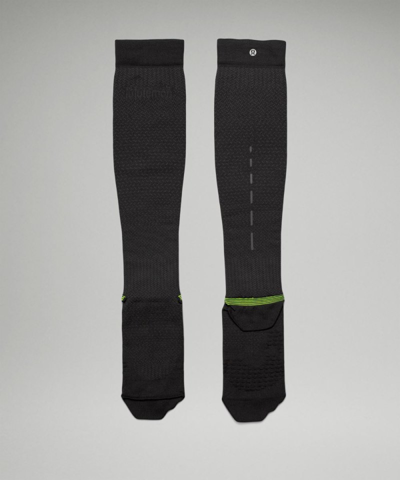 Lululemon Men's MicroPillow Compression Knee-High Running Socks *Light Cushioning Black / Highlight Yellow Online Outlet Sale