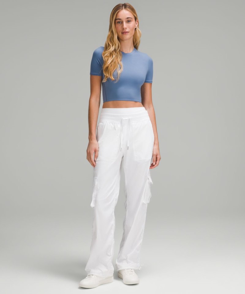 Lululemon Wundermost Ultra-Soft Nulu Crewneck Cropped T-Shirt Oasis Blue Online Outlet Sale