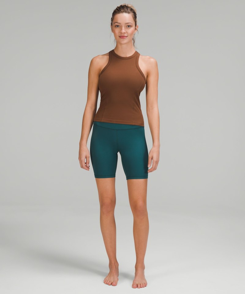 Lululemon Ribbed Nulu Racerback Yoga Tank Top Roasted Brown Online Outlet Sale
