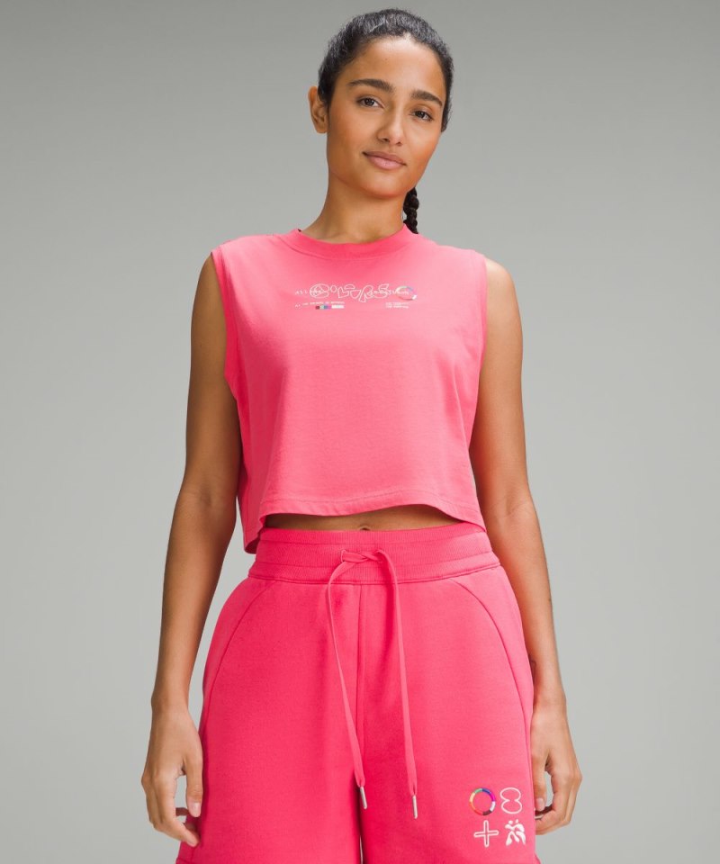 Lululemon All Yours Cropped Tank Top *Pride Glaze Pink Online Outlet Sale