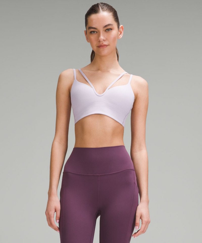 Lululemon Like a Cloud Strappy Longline Ribbed Bra *Light Support, B / C Cup Lilac Ether Online Outlet Sale