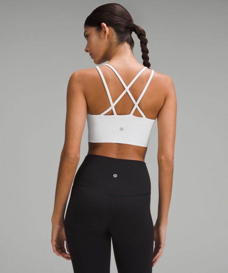 Lululemon Like a Cloud Ribbed Longline Bra *Light Support, B / C Cup White Online Outlet Sale