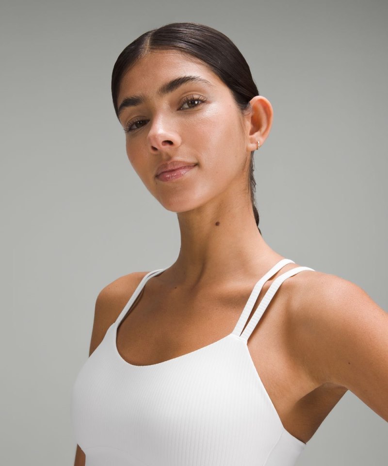 Lululemon Like a Cloud Ribbed Longline Bra *Light Support, B / C Cup White Online Outlet Sale