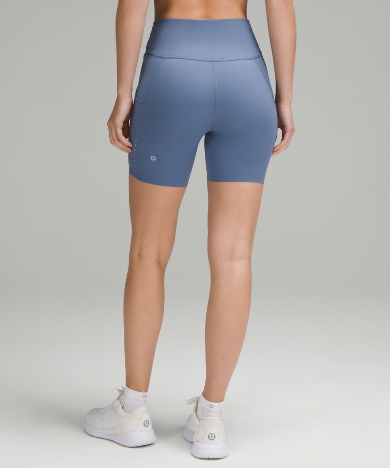 Lululemon Fast and Free High-Rise Short 6" *Pockets Oasis Blue Online Outlet Sale