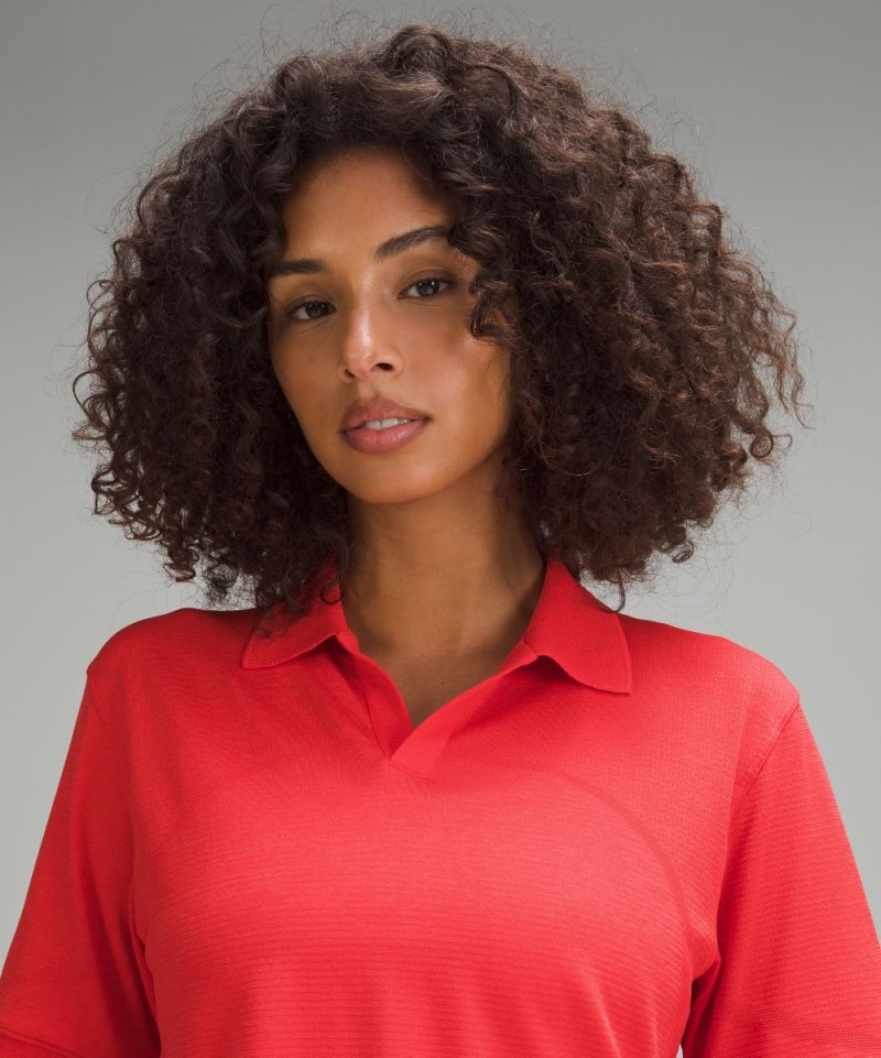 Lululemon Swiftly Tech Relaxed-Fit Polo Shirt Hot Heat / Red Glow Online Outlet Sale
