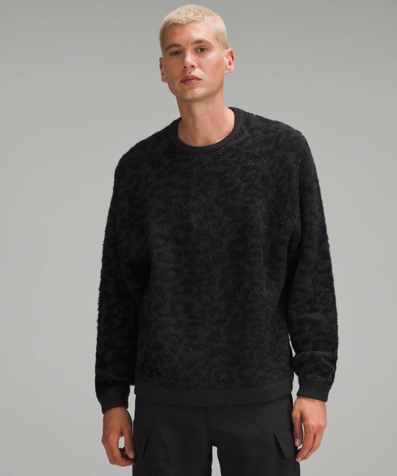 Lululemon Wool-Blend Jacquard Sweater Knit Leopard Graphite Grey Black Online Outlet Sale