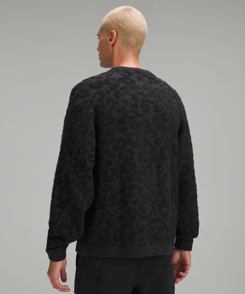 Lululemon Wool-Blend Jacquard Sweater Knit Leopard Graphite Grey Black Online Outlet Sale