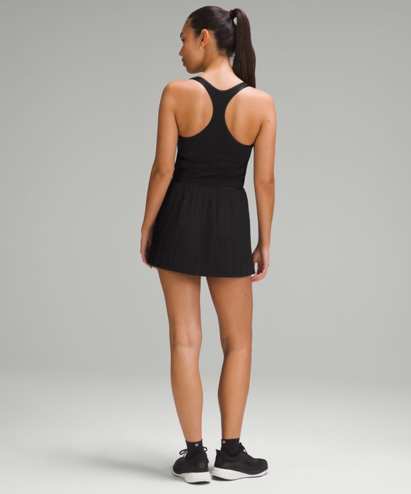 Lululemon Scoop-Neck Pleated Linerless Tennis Dress Black Online Outlet Sale