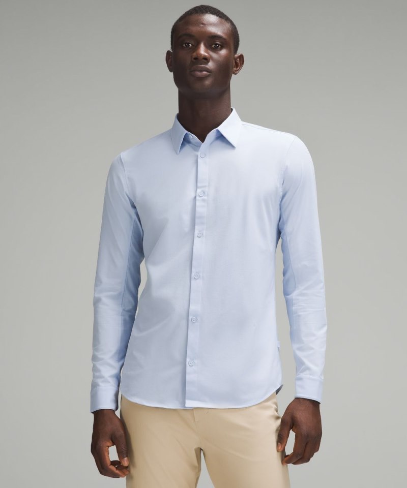 Lululemon New Venture Slim-Fit Long-Sleeve Shirt Blue Linen Online Outlet Sale