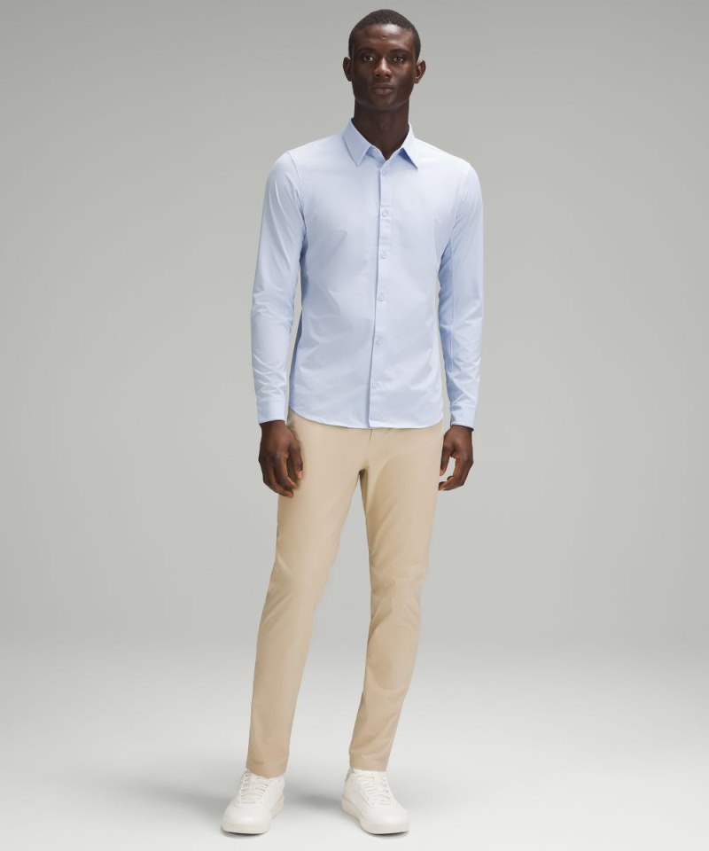 Lululemon New Venture Slim-Fit Long-Sleeve Shirt Blue Linen Online Outlet Sale