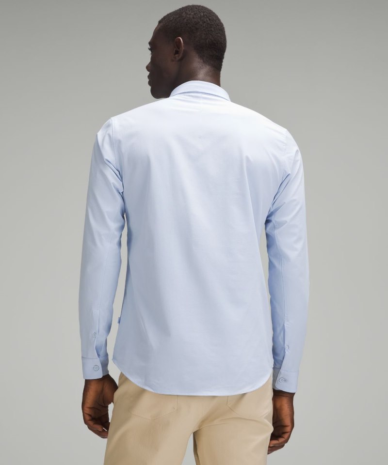 Lululemon New Venture Slim-Fit Long-Sleeve Shirt Blue Linen Online Outlet Sale