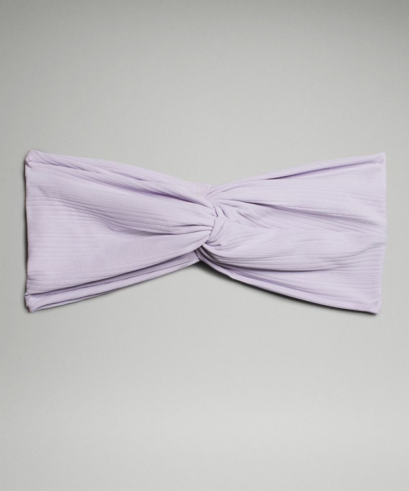 Lululemon Women's Ribbed Nulu Twist-Front Headband Lilac Ether Online Outlet Sale