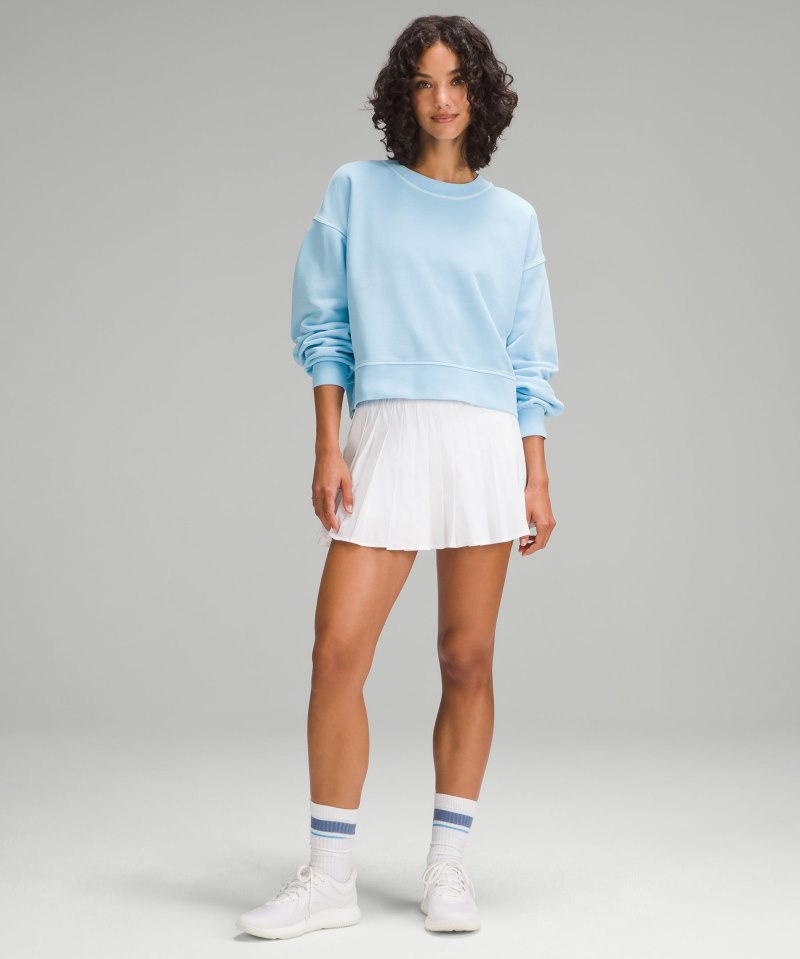 Lululemon Perfectly Oversized Cropped Crew *Dye Mineral Dye Editor Blue Online Outlet Sale
