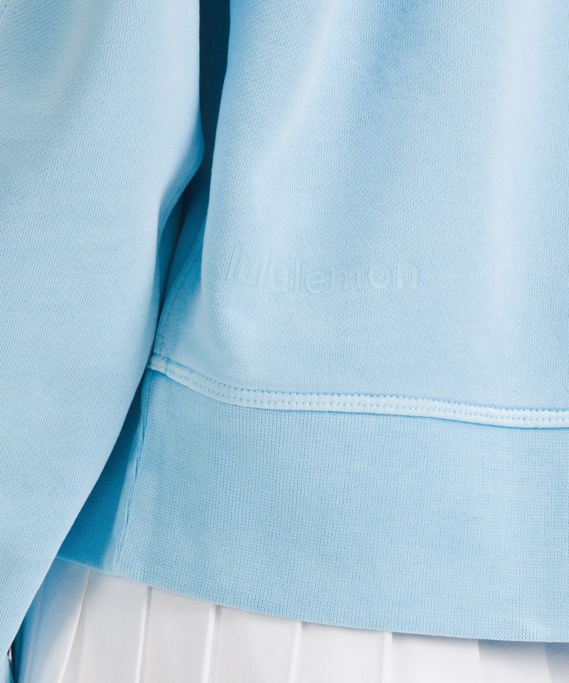 Lululemon Perfectly Oversized Cropped Crew *Dye Mineral Dye Editor Blue Online Outlet Sale