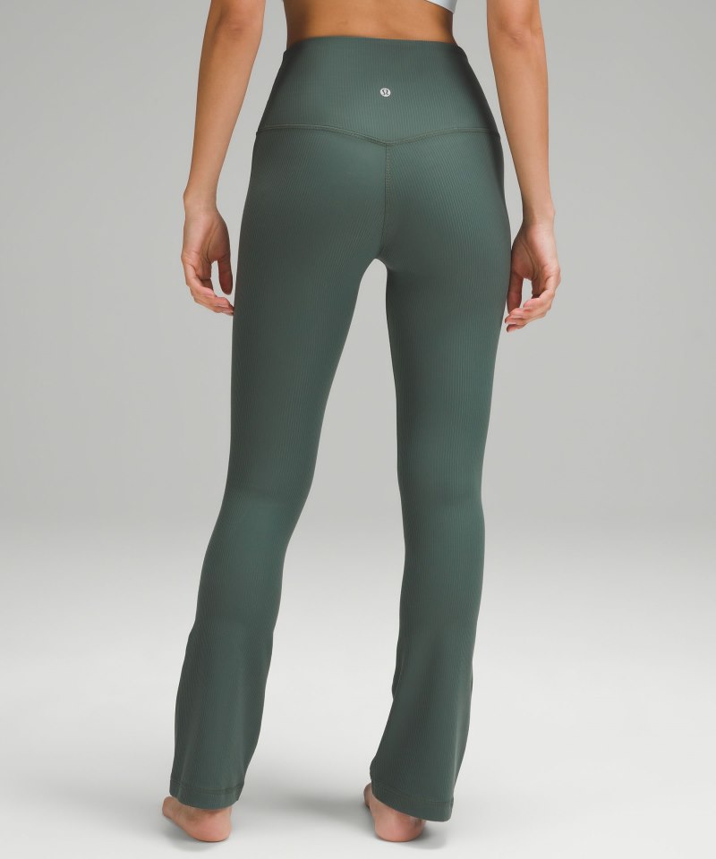 Lululemon lululemon Align™ Ribbed High-Rise Mini-Flared Pant *Extra Short Dark Forest Online Outlet Sale