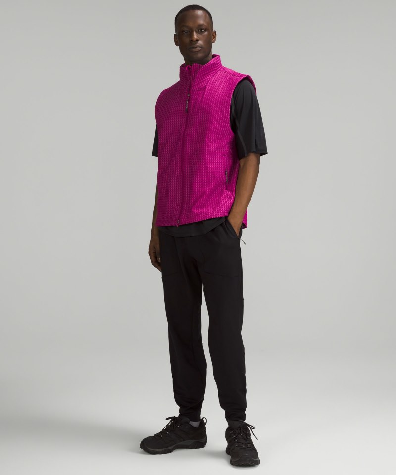 Lululemon Water-Repellent Grid Fleece Hiking Vest Wild Berry / Sonic Pink Online Outlet Sale