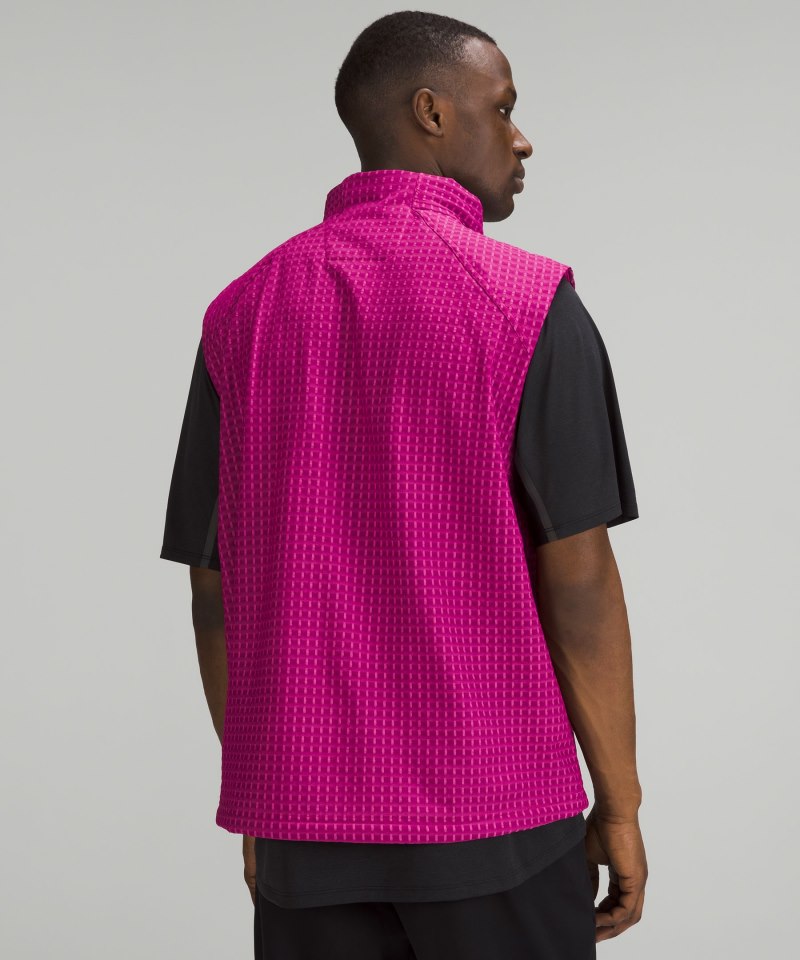 Lululemon Water-Repellent Grid Fleece Hiking Vest Wild Berry / Sonic Pink Online Outlet Sale